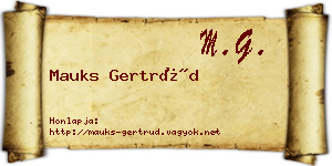 Mauks Gertrúd névjegykártya